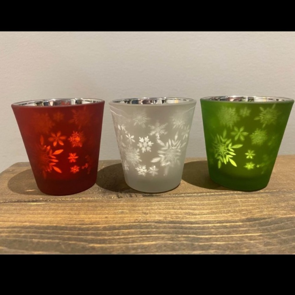 Party Lite 3 Piece Set of Tealight/Votive Holders
